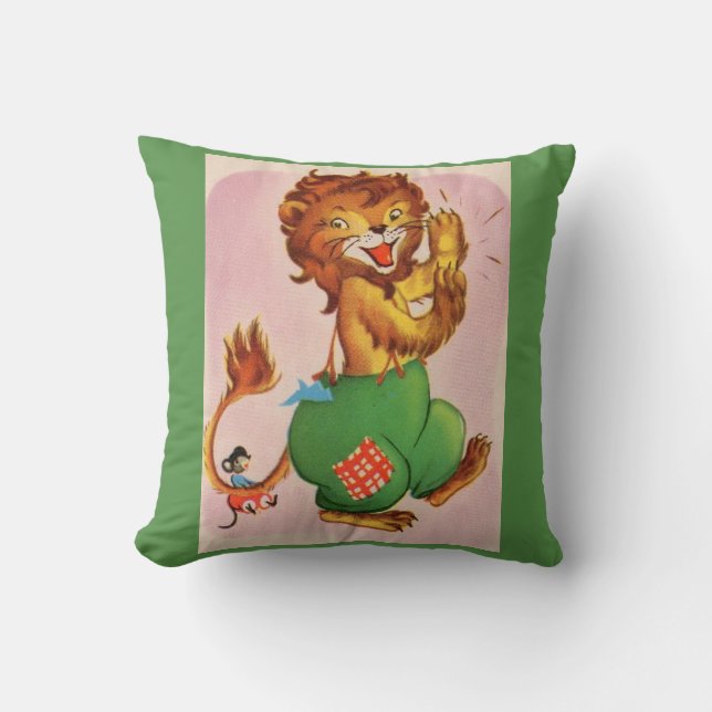  Horace the Lion and friend Throw Pillow (Front)