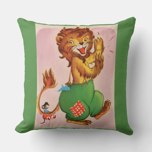  Horace the Lion and friend Throw Pillow (Front)