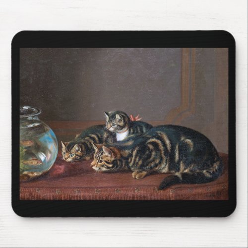 Horatio Henry Couldery   Cats by a fishbowl  Mouse Pad