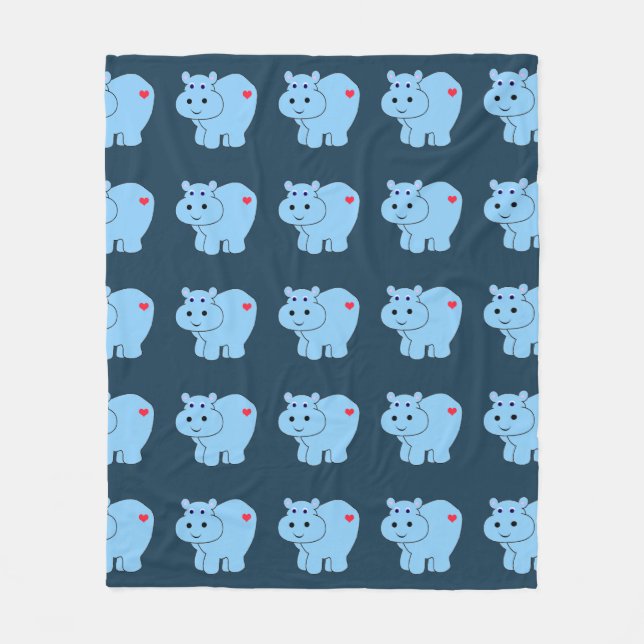 Horatio Hippo - Kids Fleece Blanket (Front)