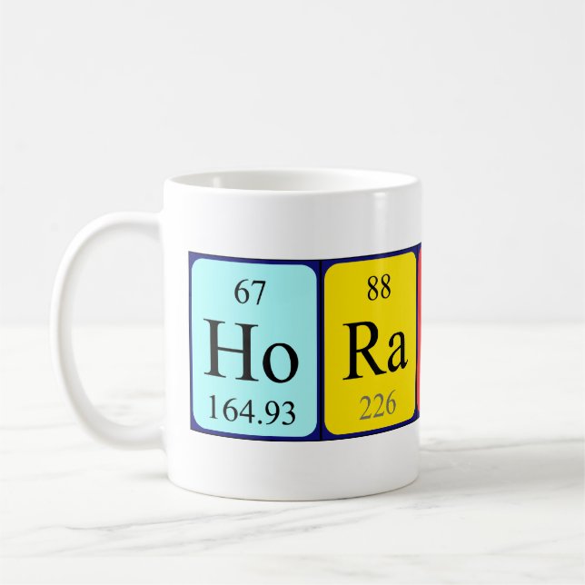 Horatio periodic table name mug (Left)