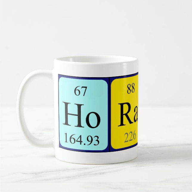 Horatio periodic table name mug (Left)