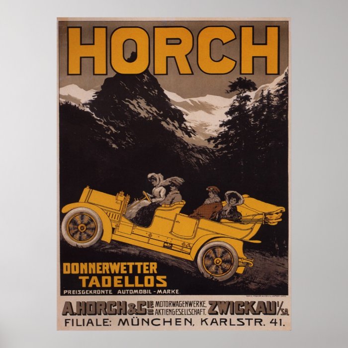 HORCH Automobile Advertising Poster