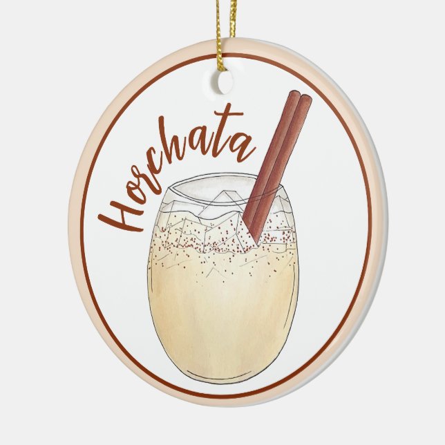 Horchata Orxata Mexican Spanish Beverage Drink Ceramic Ornament (Left)