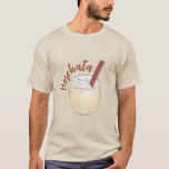 Horchata Orxata Mexican Spanish Beverage Drink T-Shirt<br><div class="desc">Design features an original food-themed marker illustration of a glass of horchata. A beverage popular in Spain, as well as in Latin American countries including Mexico, Ecuador, and Guatemala, horchata usually consists of a plant-based milk (horchata de arroz, a rice milk based drink, is popular in Mexico and Guatemala, while...</div>