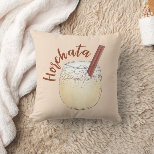 Horchata Orxata Mexican Spanish Beverage Drink Throw Pillow