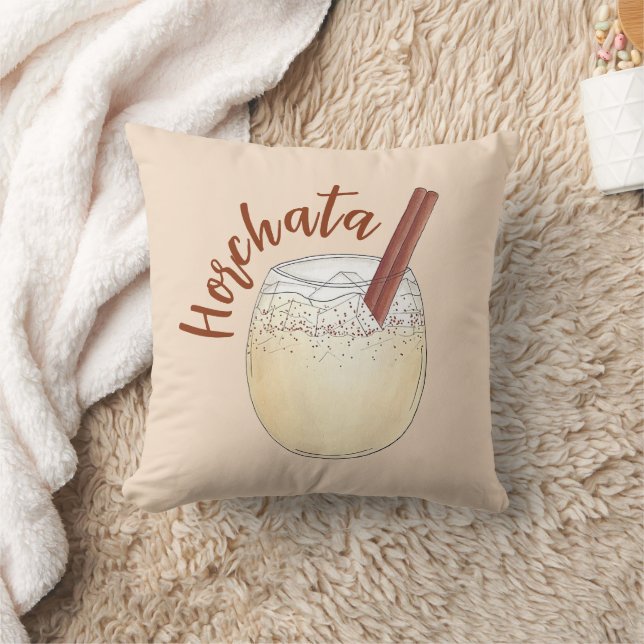 Horchata Orxata Mexican Spanish Beverage Drink Throw Pillow (Blanket)