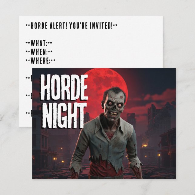 Horde Night Party Invitation (Front/Back)
