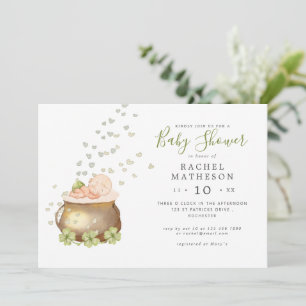 horisontal st patricks day baby shower invitation