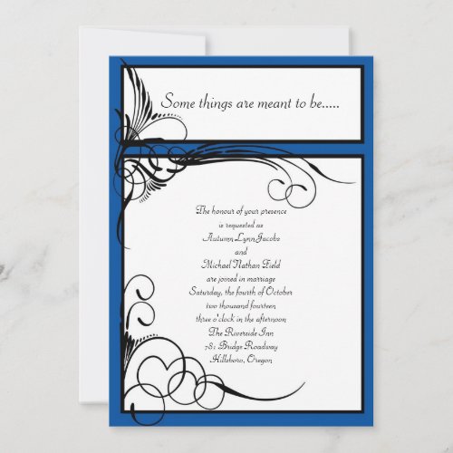 Horizon Blue Floral Wedding Invitations