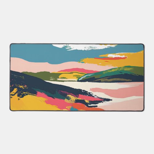 Horizon Hues _ Colorful Scenic  Desk Mat
