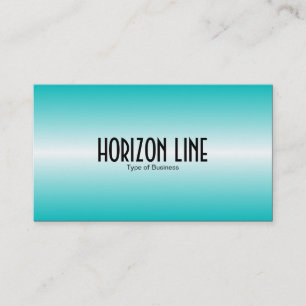 Horizon Line - Deep Cyan Business Card