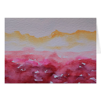 Horizon Red And Yellow Watercolor Landscape Cards