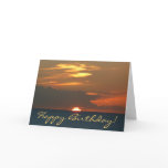 Horizon Sunset Birthday Card (Blank Inside)