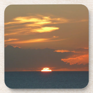 Horizon Sunset Colorful Seascape Photography Beverage Coaster