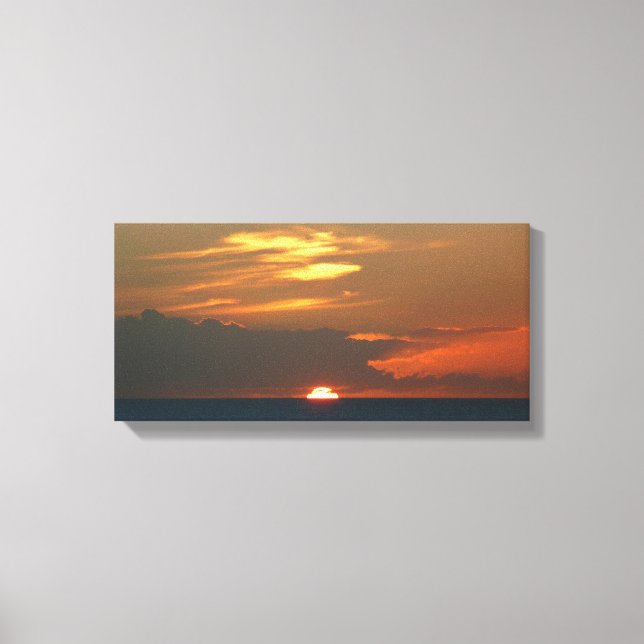 Horizon Sunset Colorful Seascape Photography Canvas Print (Front)