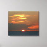 Horizon Sunset Colorful Seascape Photography Canvas Print