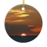 Horizon Sunset Colorful Seascape Photography Ceramic Ornament