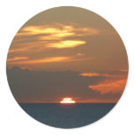 Horizon Sunset Colorful Seascape Photography Classic Round Sticker