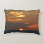 Horizon Sunset Colorful Seascape Photography Decorative Pillow