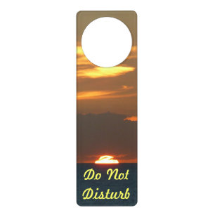 Horizon Sunset Colorful Seascape Photography Door Hanger