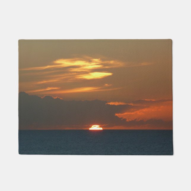 Horizon Sunset Colorful Seascape Photography Doormat (Front)