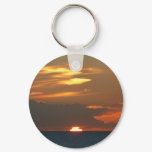 Horizon Sunset Colorful Seascape Photography Keychain