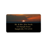 Horizon Sunset Colorful Seascape Photography Label