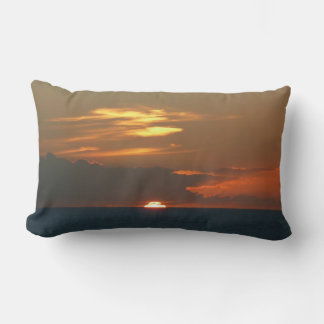 Horizon Sunset Colorful Seascape Photography Lumbar Pillow