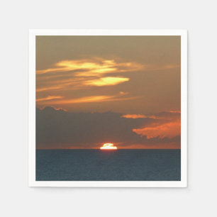Horizon Sunset Colorful Seascape Photography Napkins