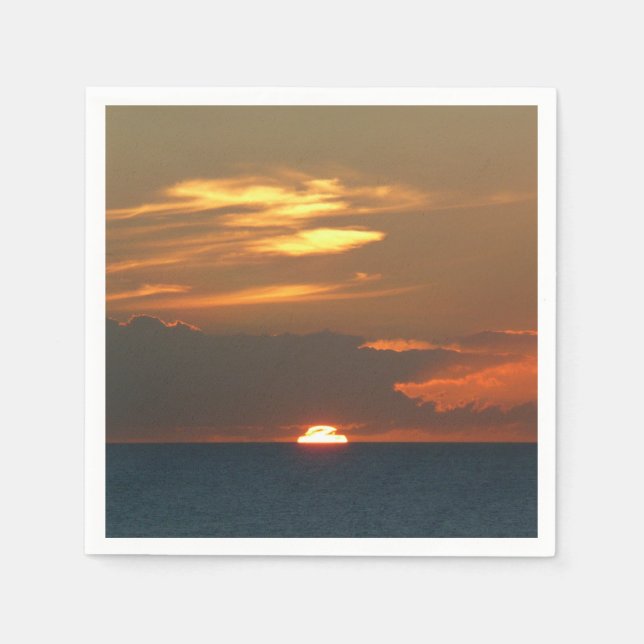 Horizon Sunset Colorful Seascape Photography Napkins (Front)
