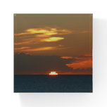 Horizon Sunset Colorful Seascape Photography Paperweight