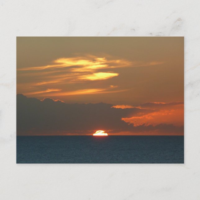 Horizon Sunset Colorful Seascape Photography Postcard (Front)