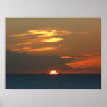 Horizon Sunset Colorful Seascape Photography Poster