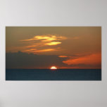 Horizon Sunset Colorful Seascape Photography Poster