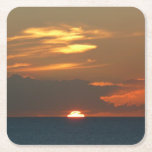 Horizon Sunset Colorful Seascape Photography Square Paper Coaster