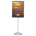 Horizon Sunset Colorful Seascape Photography Table Lamp
