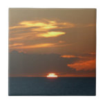 Horizon Sunset Colorful Seascape Photography Tile