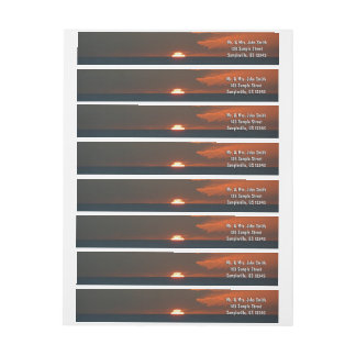 Horizon Sunset Colorful Seascape Photography Wrap Around Label