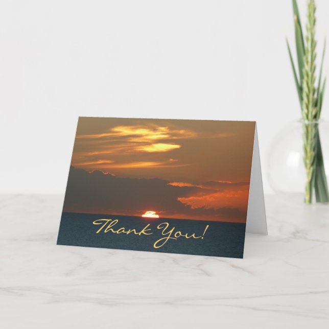 Horizon Sunset "Thank You" Thank You Card (Front)