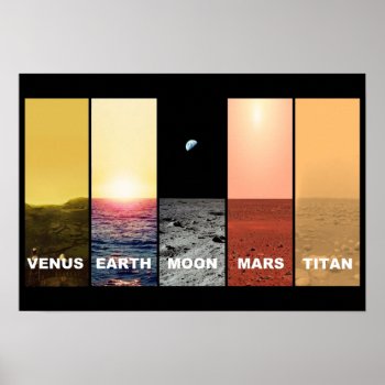 Horizon View Of Venus Earth Moon Mars Titan Poster by haveagreatlife1 at Zazzle