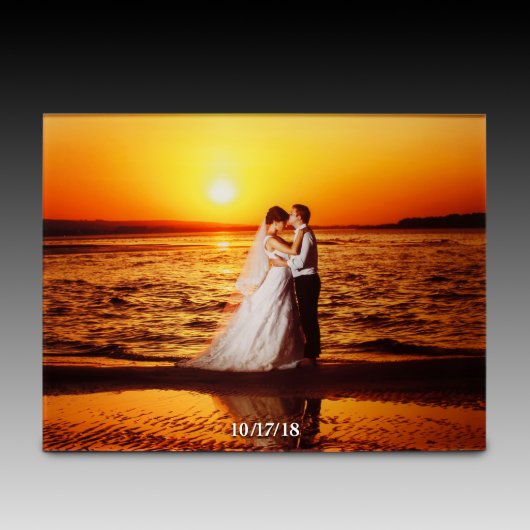 Horizontal 12" x 9" Acrylic Photo Plaque (Front with Date)