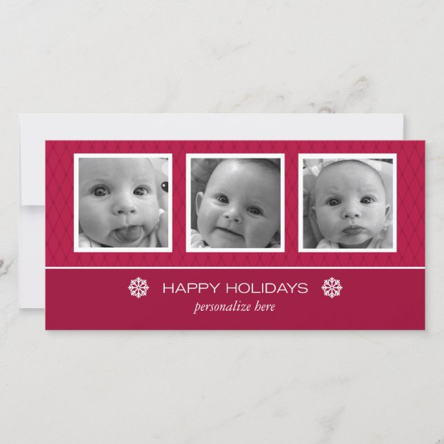 Horizontal 3-photo card (Front)