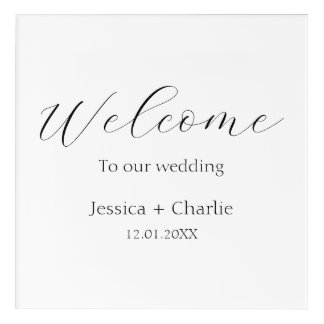 Horizontal Acrylic Welcome sign for wedding Print