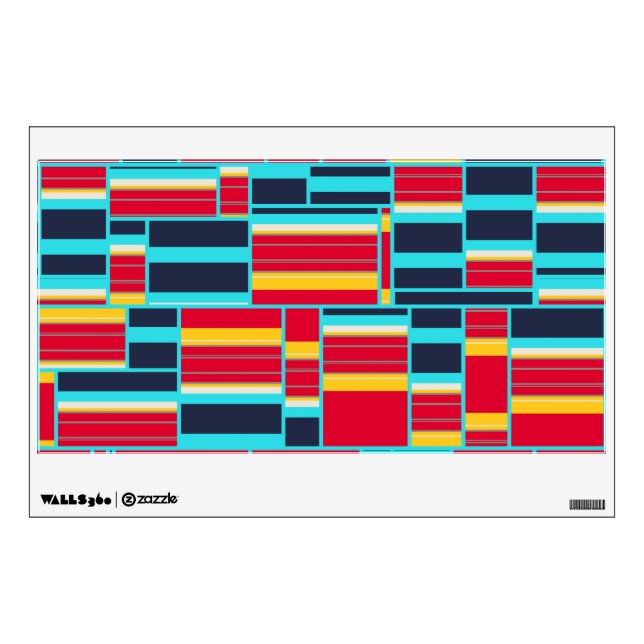Horizontal and vertical stripes wall decal (Front)