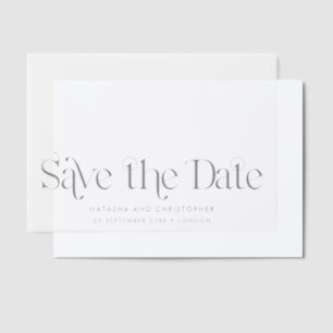 Horizontal Art Deco Save the Date Overlay Vellum Invitations