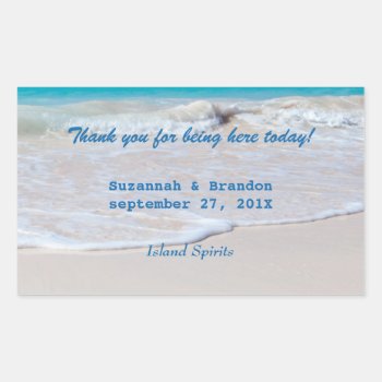 Horizontal Beach Wedding Personal Wine Labels by sandpiperWedding at Zazzle