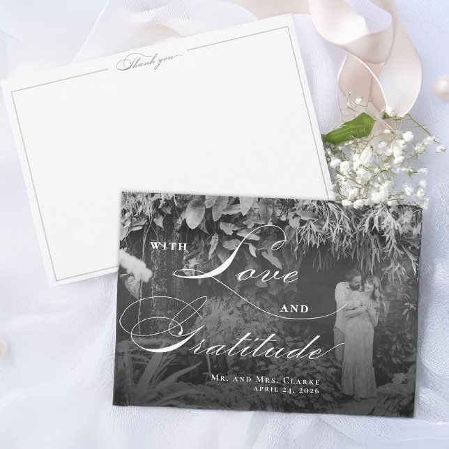 Horizontal Black and White Flat Thank You Card (Creator Uploaded)