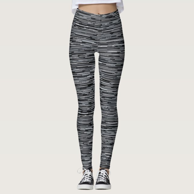 Horizontal Black and white Leggings (Front)