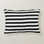 Horizontal Black and White Stripe Pattern Decorative Pillow